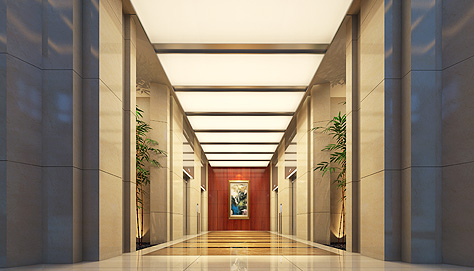 Corridor of an office building in Shenzhen